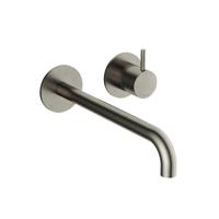 Hotbath Inbouw Wastafelkraan Cobber 25 cm Gebogen Uitloop 1-Hendel Geborsteld Nikkel - thumbnail