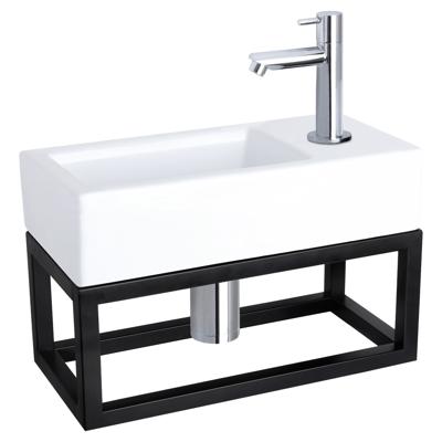 Differnz Ravo fonteinset keramiek kraan recht chroom 38.5 x 18.5 x 9 cm met handdoekrek Differnz Ravo fonteinset keramiek kraan recht chroom 38.5 x 18.5 x 9 cm met handdoekrek