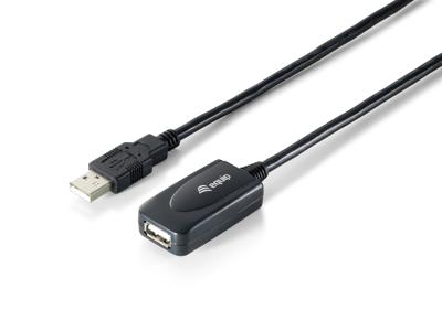 Equip Actief USB 2.0 type A verlengkabel stekker naar bus 5,00 m, zwart