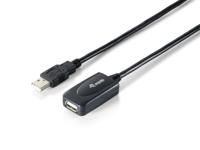 Equip Actief USB 2.0 type A verlengkabel stekker naar bus 5,00 m, zwart - thumbnail