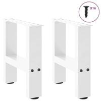 Salontafelpoten 2 st 30x(30-31) cm staal wit - thumbnail