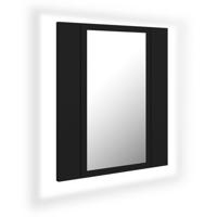 VidaXL Badkamerkast met spiegel en led 40x12x45 cm acryl zwart - thumbnail