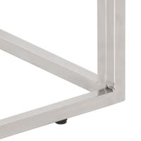 Wandtafel roestvrij staal en massief bielshout zilverkleurig - thumbnail