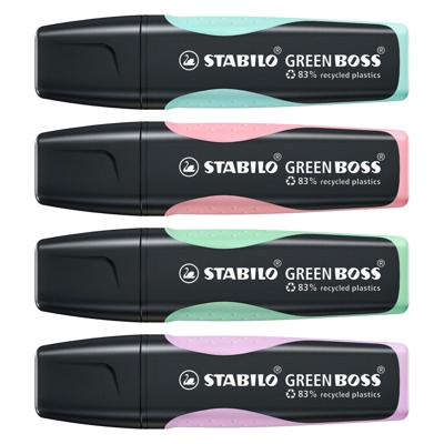 Stabilo green boss pastel - markeerstift - set met 4 stuks Stabilo green boss pastel - markeerstift - set met 4 stuks