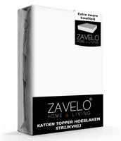 Zavelo Katoen Topper Hoeslaken Strijkvrij Wit-Lits-jumeaux (200x220 cm) - thumbnail
