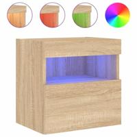 Tv-wandmeubels met LED 2 st 40x30x40 cm sonoma eikenkleurig - thumbnail