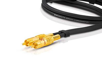 Oehlbach 2028 Cinch Audio Aansluitkabel [2x Cinch-stekker - 2x Cinch-stekker] 0.50 m Zwart Vergulde steekcontacten