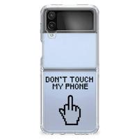Samsung Galaxy Z Flip 4 Silicone-hoesje Finger Don't Touch My Phone - thumbnail