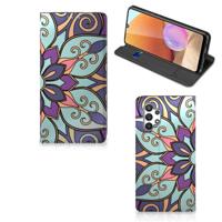 Samsung Galaxy A32 4G | A32 5G Enterprise Editie Smart Cover Purple Flower - thumbnail