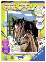 Ravensburger Schilderen op nummer Merrie met haar veulen - thumbnail