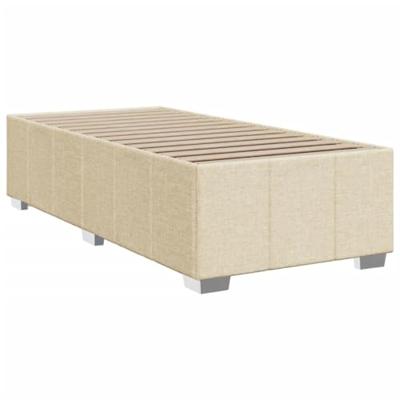 Boxspring met matras stof crèmekleurig 90x200 cm