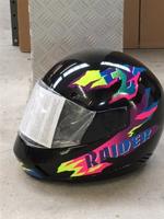 LP Integraalhelm xl 61cm race zwart/retro - thumbnail