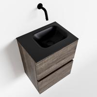 MONDIAZ ADA 40cm toiletmeubel dark brown. LEX wastafel urban links zonder kraangat - thumbnail