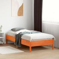 Bedframe massief grenenhout wasbruin 75x190 cm - thumbnail