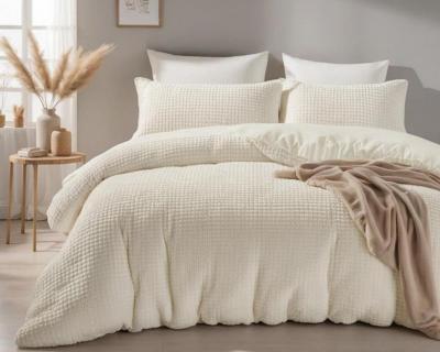 RoyalTextile - Teddy Check Dekbedovertrek - Beige - 140 x 220 RoyalTextile - Teddy Check Dekbedovertrek - Beige - 140 x 220