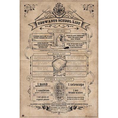 Poster Harry Potter - Hogwarts School List 61x91,5cm