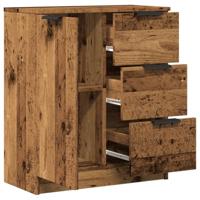 Dressoir 60x30x70 cm bewerkt hout oud houtkleurig - thumbnail