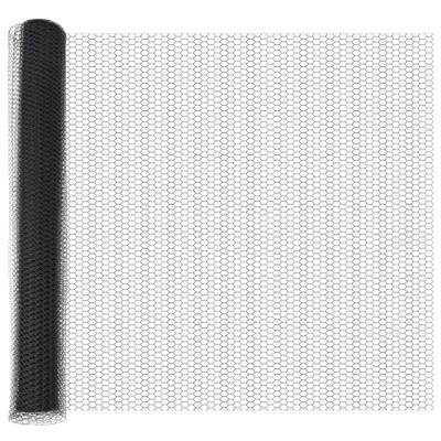 VidaXL Hexagon hek grijs 1 x 10 m pvc