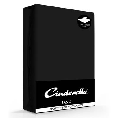 Cinderella basic single-split topper katoen 180x210 cm (99) black (tot 15cm) Cinderella basic single-split topper katoen 180x210 cm (99) black (tot 15cm)