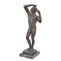 Bronzen beeld van Adam hoog 39 cm - thumbnail