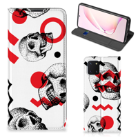 Mobiel BookCase Samsung Galaxy Note 10 Lite Skull Red - thumbnail