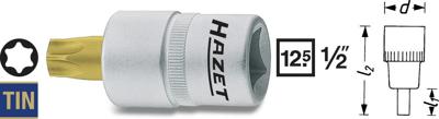 HAZET Dopsleutelbit 992-T45 · 1/2 inch (12,5 mm) vierkant hol · Binnen-TORX®-profiel · SW T45