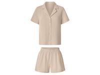esmara Korte mousseline dames pyjama (Beige, XS (32/34)) - thumbnail