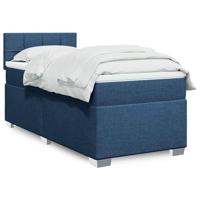 Boxspring met matras stof blauw 80x200 cm - thumbnail