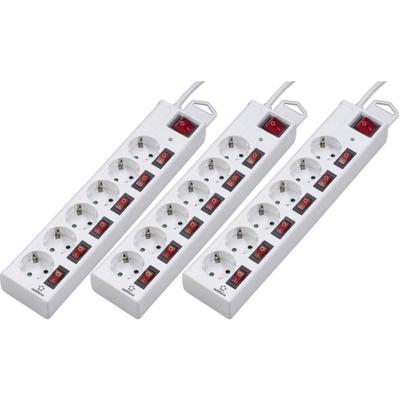 Renkforce RF-3187664 Overspanningsveilige stekkerdoos Wit 3 stuk(s)