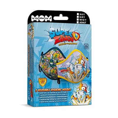 Hygiënisch en herbruikbaar gezichtsmasker gemaakt van stof Super Zings Premium 10-12 Jaar