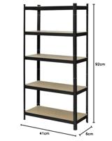 TOOLCRAFT KCT20CP Stellingkast (extra stevig) 175 kg (b x h x d) 900 x 1800 x 400 mm Metaal, Hardboard Antraciet/zwart Harde vezelbodem - thumbnail