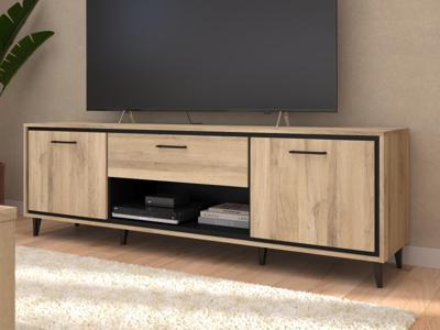 Tv-meubel OSTEO 2 deuren 1 lade kronberg eik/zwart