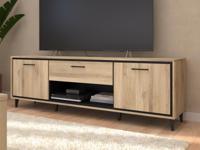 Tv-meubel OSTEO 2 deuren 1 lade kronberg eik/zwart - thumbnail