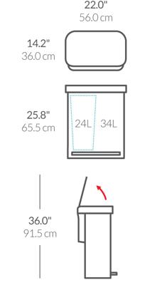 Simplehuman Prullenbak Liner Pocket Recycler 24 + 34 liter Zilver