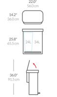 Simplehuman Prullenbak Liner Pocket Recycler 24 + 34 liter Zilver - thumbnail