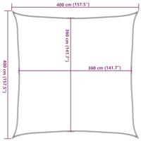 Zonnezeil 4x4 m 100% polyester oxford zandkleurig - thumbnail