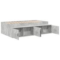 Opbergbedframe met opslag Betongrijs 100 x 200 cm Bewerkt hout - thumbnail
