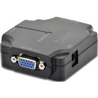 DIGITUS Professional VGA splitter, 2-poort, plastic behuizing, 350 MHz, HDSUB 15/M - 2x HDSUB 15/F, max. resolutie 1920x1080 pixels, zwart - thumbnail
