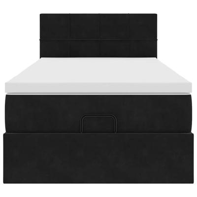 Ottoman bed met matras 160x200cm fluweel zwart