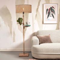 GOOD&MOJO Vloerlamp 'Java' Met 2 plankjes, Bamboe, 158cm, kleur Naturel - thumbnail