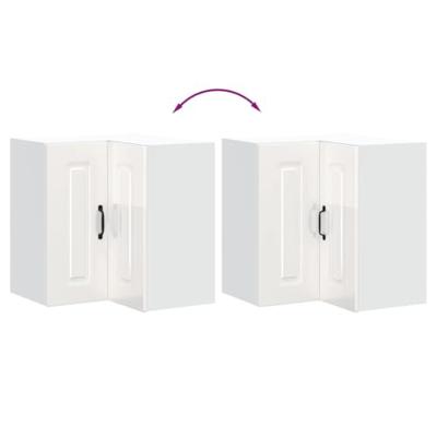 Keukenwandhoekkast Kalmar bewerkt hout hoogglans wit Keukenwandhoekkast Kalmar bewerkt hout hoogglans wit