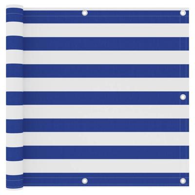 VidaXL Balkonscherm 90x300 cm oxford stof wit en blauw