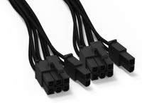 BeQuiet Computer, Stroom Kabel [2x ATX-stekker 8-polig (6+2) - 1x 12 PIN-stekker (netvoeding)] 0.60 m Zwart - thumbnail