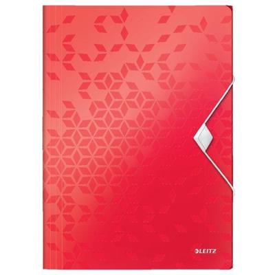 Elastomap leitz wow a4 3 kleppen pp rood