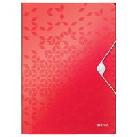 Elastomap leitz wow a4 3 kleppen pp rood - thumbnail