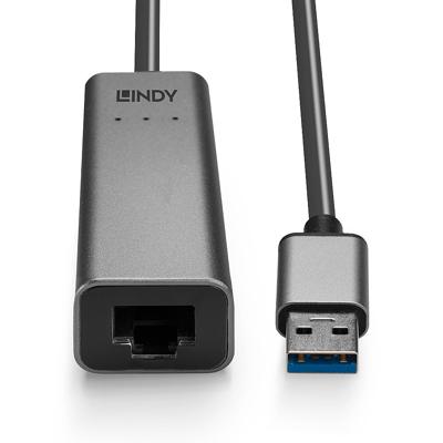 LINDY 43313 Netwerkadapter 2.5 GBit/s USB-A 3.2 Gen 1, Gigabit-LAN (1/2.5 Gbit/s), RJ45