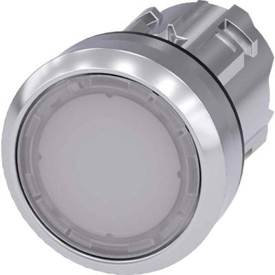 Siemens 3SU10510AB600AA0 Druktoets, verlicht, 22 mm, rond, metaal, hoogglans, wit, drukknop 1 stuk(s)