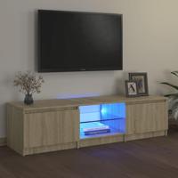 Tv-meubel met LED-verlichting 140x40x35,5 cm sonoma eikenkleur - thumbnail