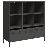 Hoge kast 101,5x39x103,5 cm staal zwart - thumbnail
