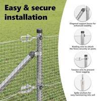 VidaXL Afrasteringspaal zilver 10 x 1 m (16 x 16 mm gaas) staal - thumbnail